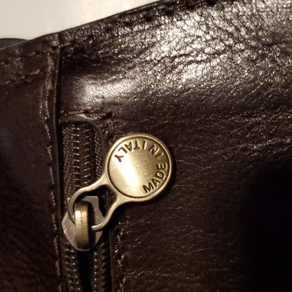 Vera Pelle Made In Italy Leather Dark Brown shoulder bag. Vintage - Picture 7 of 10